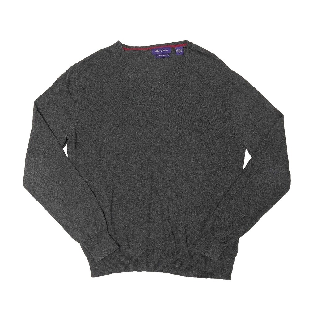 Alan Flusser Cashmere Blend Pullover Sweater Mens Small Gray Academia Golf